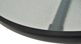 Outsunny® stół ogrodowy balkonowy bistro meble ogrodowe otwór na parasol szkło hartowane + metal czarny ø80 x 72 cm