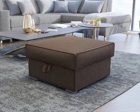 Ciemnobrązowy taboret SMART COSARO z miejscem do przechowywania 65x65 cm