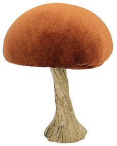 Dekoracja Velvet Mushroom 10 cm orange