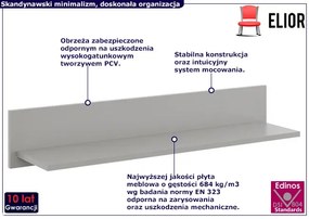 Szara minimalistyczna półka na ścianę H0-P80