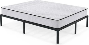 Czarne łóżko metalowe 140x200 cm z materacem G3-G37