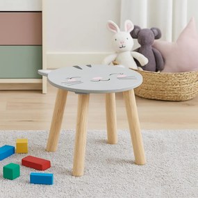 Drewniany stołek dziecięcy SAFARI z motywem zwierząt, 28 cm