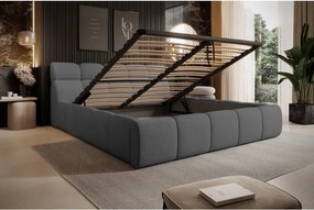 Łóżko GIULIA tapicerowane z pojemnikiem na pościel kolor Antracytowy WERSAL