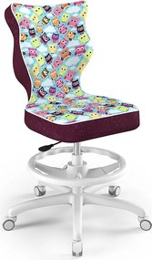 Ergonomiczne krzesło do biurka Petit White rozmiar 5 (146-176,5 cm) z podnóżkiem i wzorami