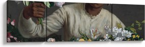 Obraz - Frédéric Bazille, Young Woman with Peonies, reprodukcje (170x50 cm)