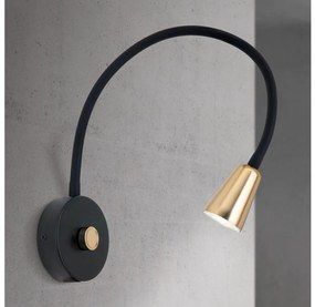 Orion - Ściemnialny giętki kinkiet DOTTY 1xGU10/10W/230V czarny/mosiądz