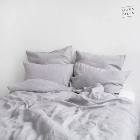 Jasnoszara lniana pościel jednoosobowa 140x200 cm Light Grey – Linen Tales