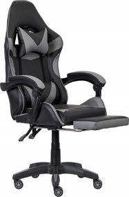 Fotel gamingowy z podnóżkiem Raxor, kolor czarno-szary