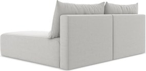 Jasnoszary aksamitny rozkładany/ze schowkiem narożnik (prawostronny/z szezlongiem) Kalena – Makamii