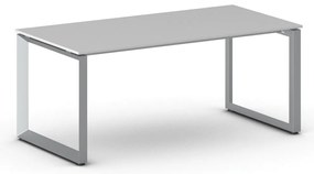 Biurko PRIMO INSPIRE, 180x90 cm, szaro-srebrna podstawa, szary