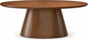 Duży stół owalny Vegner 220 cm orzechowy nowoczesny laminowany do jadalni salonu elegancki
