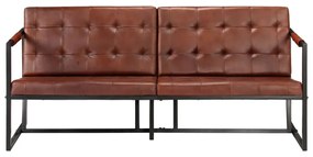 Brązowa sofa 3-osobowa ze skóry koziej – Bienee