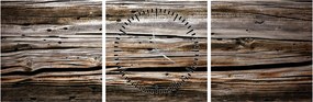 Obraz - drewno sezonowe (z zegarem) (90x30 cm)