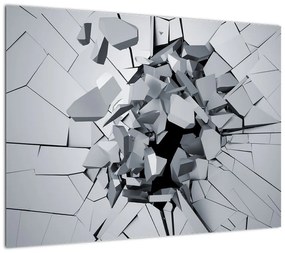 Obraz na szkle - abstrakcja 3D (70x50 cm)