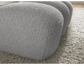 Jasnoszary podnóżek z materiału bouclé Hippolyte – Bobochic Paris