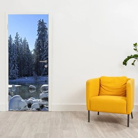 Fototapeta na drzwi - Śnieżny las (95x205cm)