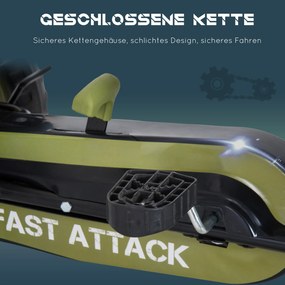 HOMCOM Gokart na pedały dla dzieci z hamulcem ręcznym zielony idealny do zabawy na podwórku | Aosom PL