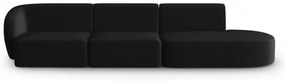 Czarna aksamitna sofa lewostronna 311 cm Paolo – Milo Casa