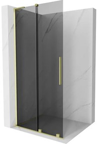 Mexen Velar L ścianka prysznicowa rozsuwana Walk-in 110 x 200 cm, grafit 8 mm, złota szczotkowana - 871-110-003-43-55