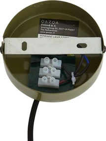 Lampa wisząca retro zielona z metalowym kloszem 2-punktowa - Macaron