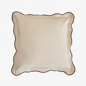 Kwadratowa Poduszka 45x45 Cm Z Bawełny Kovey Brązowy Kawowy – Jasny Beż - Sklum