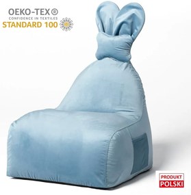 Niebieski dziecięcy worek do siedzenia Funny Bunny – The Brooklyn Kids