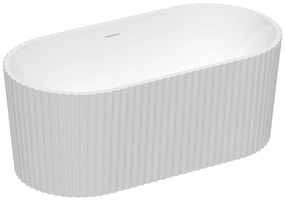 Wanna wolnostojąca akrylowa ryflowana - Biały z połyskiem - 230 l - 170 x 80 x 58 cm - ALIENA