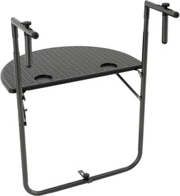 Wiszący rattanowy składany stół - czarny