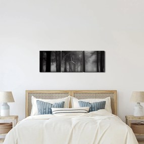 Obraz - Las we mgle (z zegarem) (90x30 cm)