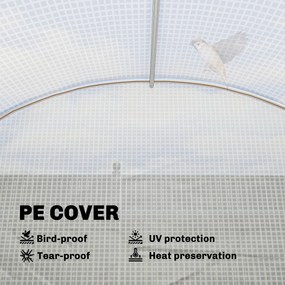 Outsunny Szklarnia foliowa 2,7 x 2 x 2 m z półkami, rolowanymi drzwiami, 6 oknami, wspornikami | Aosom PL