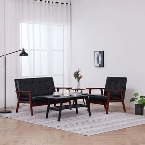 Czarny zestaw wypoczynkowy w stylu vintage - Garner 3S