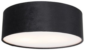 Lampa sufitowa czarna 30 cm ze złotym wnętrzem - Drum Nowoczesny Oswietlenie wewnetrzne