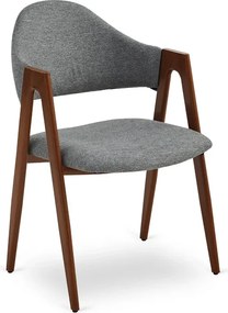 Krzesło Tapicerowane do Salonu RUIZ Szare/Orzech Nowoczesne Loft