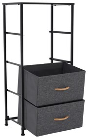 Komoda z szufladami z tkaniny PALMERA, czarny