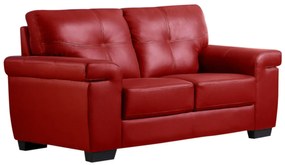 Kanapa 2-osobowa ze skóry  HAZEL - Kolor: czerwony