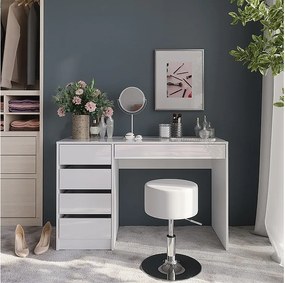 Stół toaletowy biały/biały wysoki połysk 119.8x50.1x76 sherry