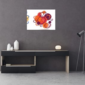 Obraz na szkle kolorowych kółek (70x50 cm)