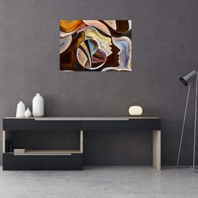 Obraz - Abstrakcja głów (70x50 cm)