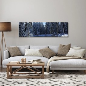 Obraz śnieżnego lasu (170x50 cm)