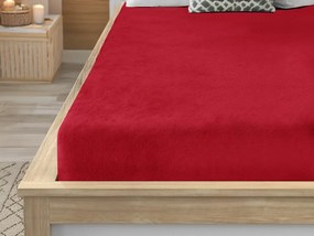 PrzytulneMieszkanie.pl Prześcieradło z mikropluszu SOFT 180x200 cm ciemnoczerwony