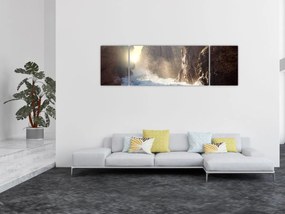 Obraz - Skały i fale oceanu (170x50 cm)