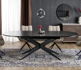 Czarny stół z owalnym blatem Sandro Halmar