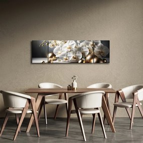 Obraz - Orchidea i złote kule (170x50 cm)