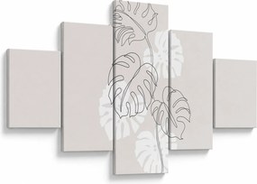 Obraz - Line art monstera N⁰3 (125x70 cm)