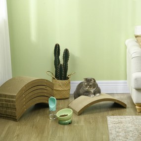 PawHut Zestaw drapaków do kołowrotka dla kotów, obsługa do 5kg, 55x25,5x3cm, Brąz