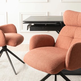 Krzesło Tapicerowane Obrotowe ALVARO Rude Nowoczesne