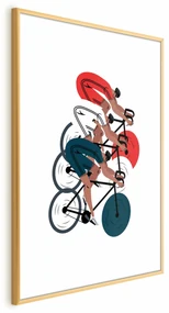 Plakat Wyścig kolarski 40x60 cm z ramą złotą z marginesem ARTGEIST B