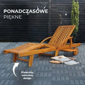 Leżak ogrodowy TAMI SUN, 195,5x69x85cm, naturalny brąz Jurhan