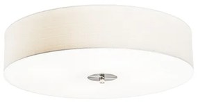 Rustykalna lampa sufitowa biała 50 cm - Drum Jute Nowoczesny Oswietlenie wewnetrzne