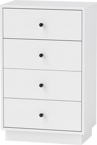 HOMCOM Biała Komoda z 7 Szufladami, Szafka z Płyty Wiórowej w Nowoczesnym Stylu 47 x 29 x 75 cm